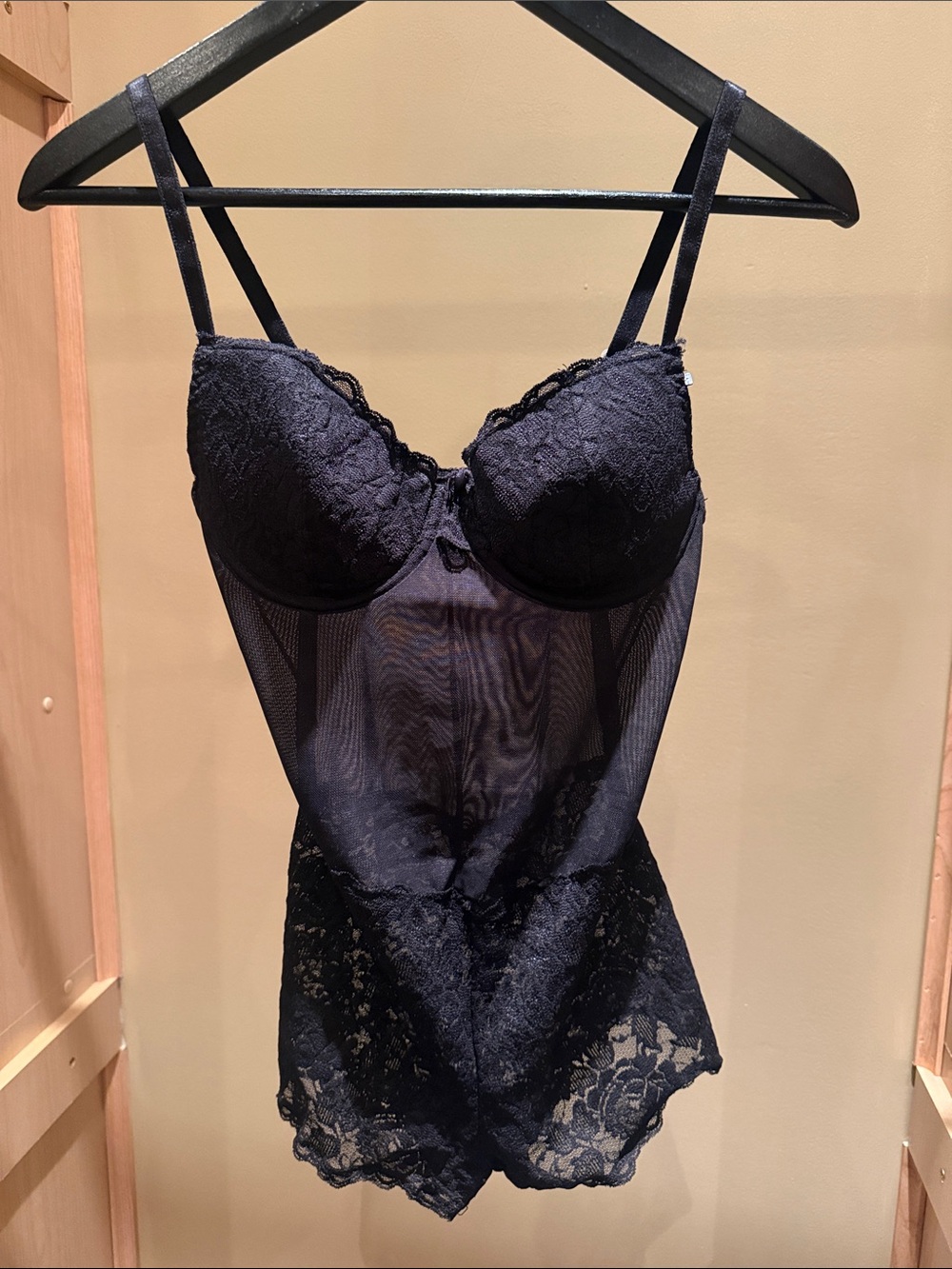 Rampage Black Lace & Mesh Chemise